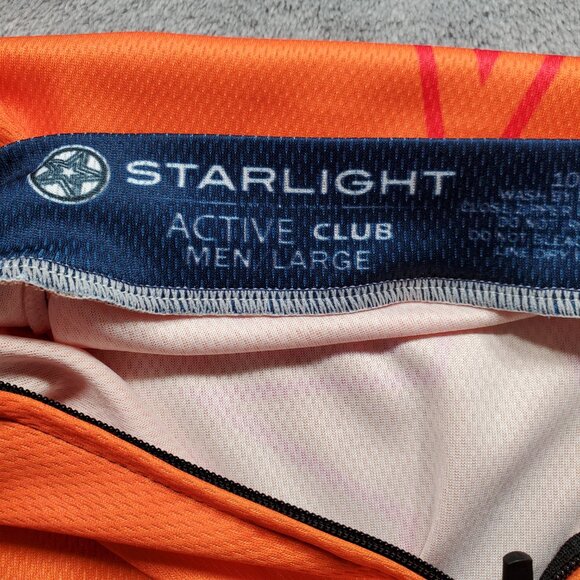Starlight Active Club Full Zip 3 Pockets Star City Cycling Orange Blue Men Sz L - Picture 3 of 15